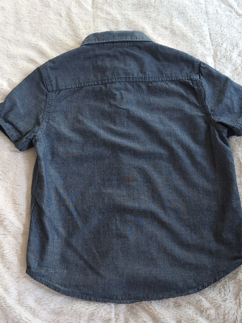 Original Penguin Boys Chambray Button-Down Shirt with Star Pocket - Blue